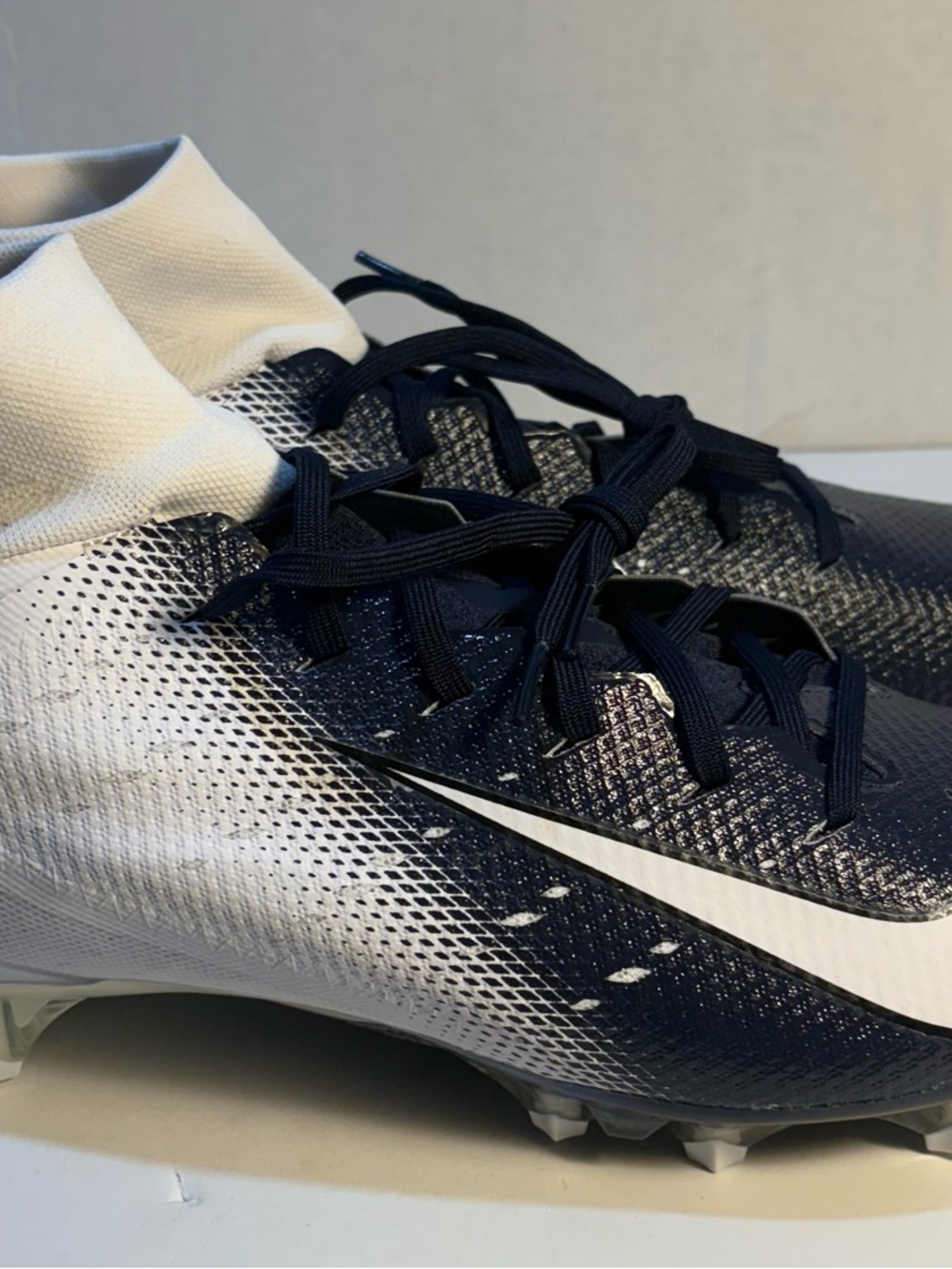 Nike Vapor Untouchable Pro TD 3 White Navy Football Cleats AO3021-102 Size 15
